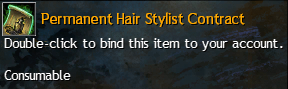 MMOJUGG Guild Wars 2 US Permanent Hair Stylist Contract Details View of Item Function and Use